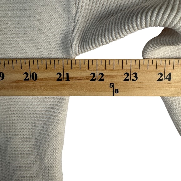 J.Crew Women's S Cream‎ Cotton Blend Sweater Button Sleeve Minimalist Coastal - Picture 6 of 7